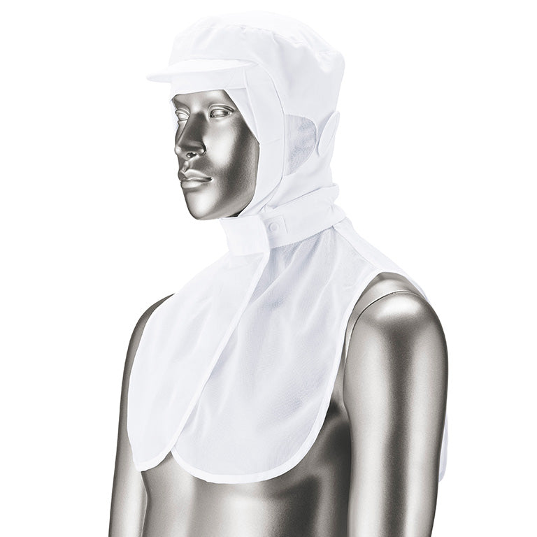 最終値下 美品 エストネーション ケープホワイト 吸汗速乾ケープ頭巾【ホワイト】NPC6996 毛髪混入防止 食品工場白衣