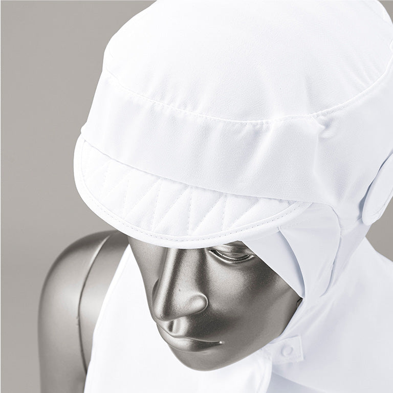吸汗速乾ケープ頭巾【ホワイト】NPC6996 毛髪混入防止 食品工場白衣